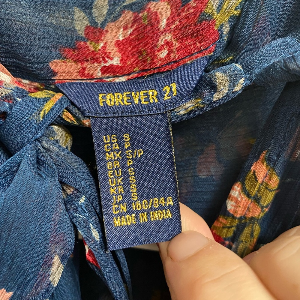 Forever 21 Floral Tiered Dress Women’s Small - Picture 2 of 10